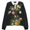 Printed Cotton Rugby Shirt, Black Bouquet - Shirts - 1 - thumbnail