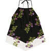 Silk Halter Top, Black Floral - Tank Tops - 1 - thumbnail