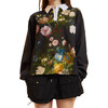 Printed Cotton Rugby Shirt, Black Bouquet - Shirts - 2