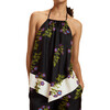 Silk Halter Top, Black Floral - Tank Tops - 2