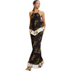 Silk Wide Leg Pants, Black Floral - Pants - 2