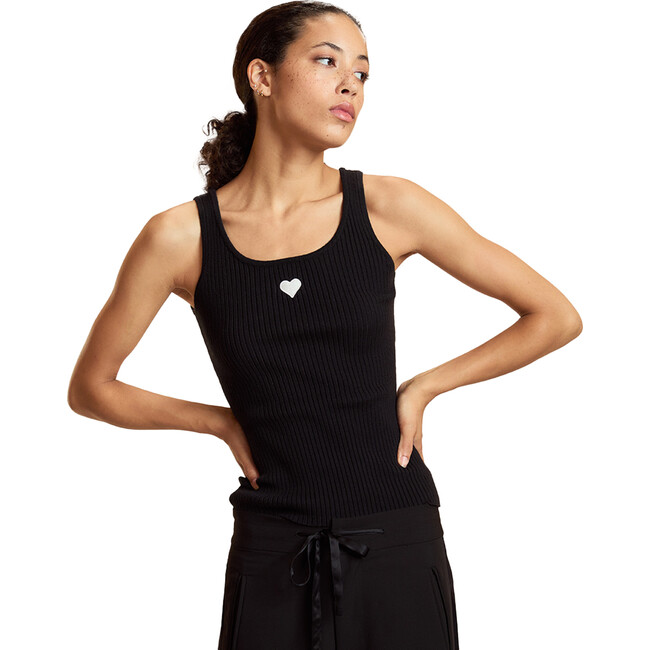 Heart Rib Tank, Black