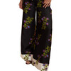 Silk Wide Leg Pants, Black Floral - Pants - 3