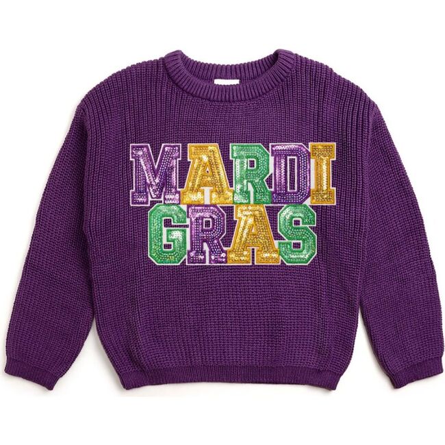 Mardi Gras Knit Sweater, Purple