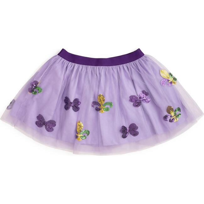 Fleur De Lis Sequin Mardi Gras Tutu, Lavender