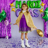 Mardi Gras Confetti Short Sleeve Tutu Dress, Purple - Dresses - 4