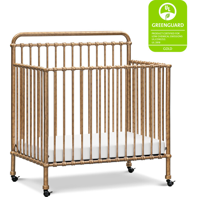 Winston 4-in-1 Convertible Mini Crib, Vintage Gold - Cribs - 12