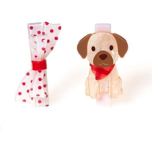 Cute Dog with Bandana Hair Clips