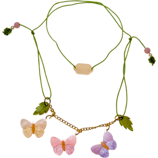 Butterflies Pink Purple Necklace