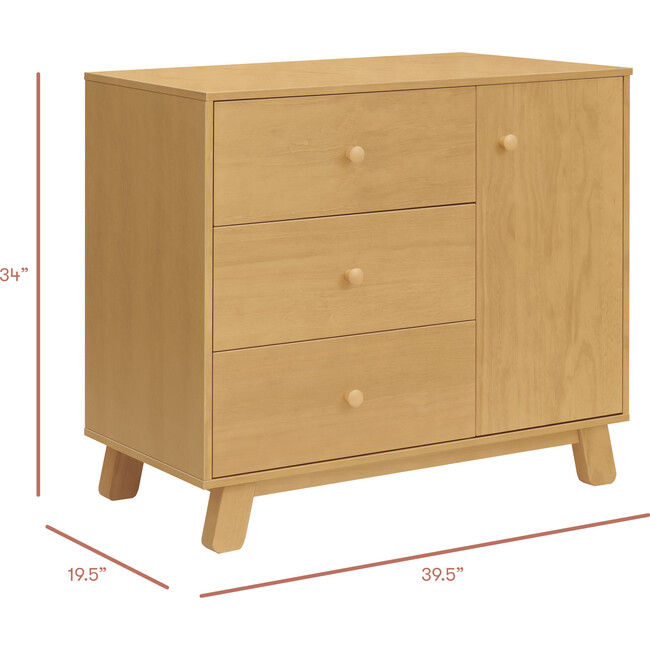 Hudson Modern 3-Drawer Dresser in Honey - Dressers - 3