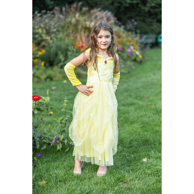 Velvety Soft Yellow Princess Gown with Arm Warmers - Costumes - 3
