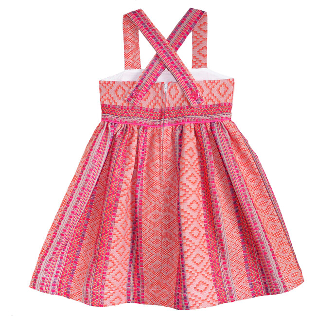 Woven Textile Dress, Neon