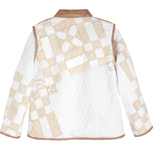 Women's Quilted Barn Jacket, Tan & White - XS - Jackets - 4