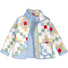 Kids 8y Vintage Quilt Jacket, Coastal Blue Florals - Jackets - 1 - thumbnail