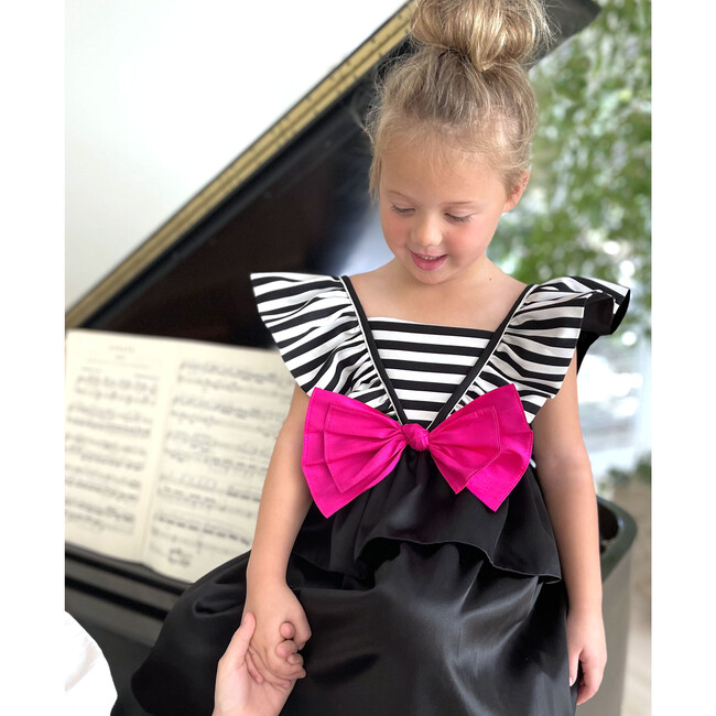 The Edith Dress, Black & Pink