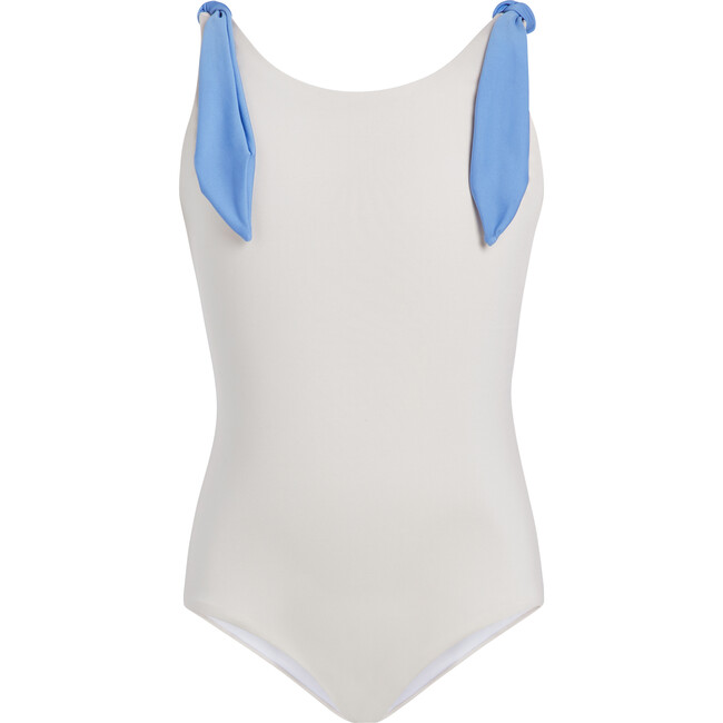 The Upper East Tie-Knot One-Piece Swuimsuit, Salmon Sky