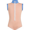 The Noho High Collar Front Half Zip One-Piece, Salmon Sky - One Pieces - 1 - thumbnail