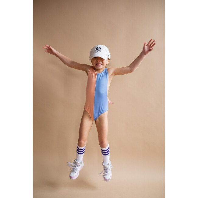 The Chelsea Low Back 2-Tone One-Piece Swimsuit, Salmon Sky - One Pieces - 4