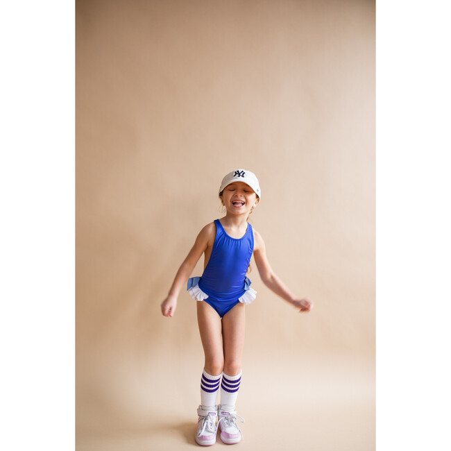 The Soho Crossover Back Strap One-Piece Swimwsuit, Blue Deep - One Pieces - 6