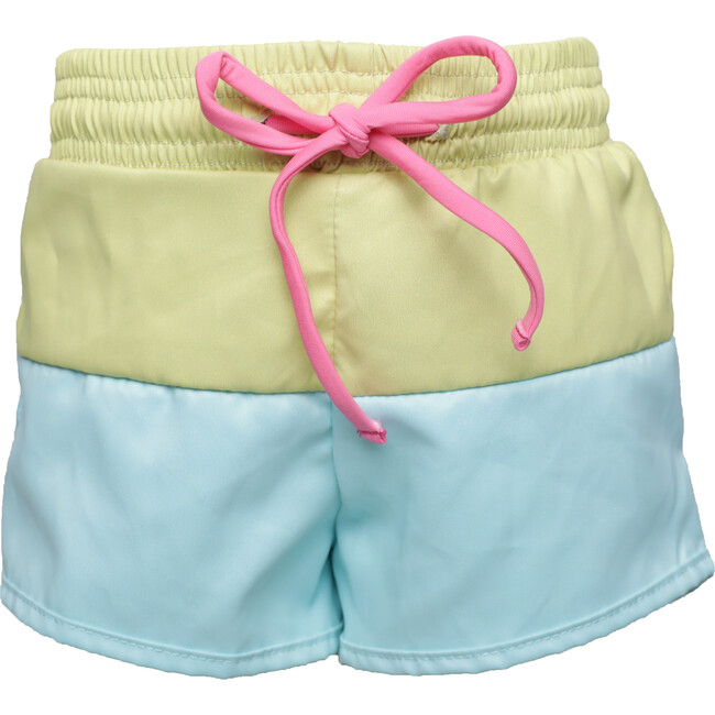 Boy Short Swim Trunks, Lemon Pop