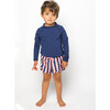 Boy Short Swim Trunks, Rose Blue - Swim Trunks - 2