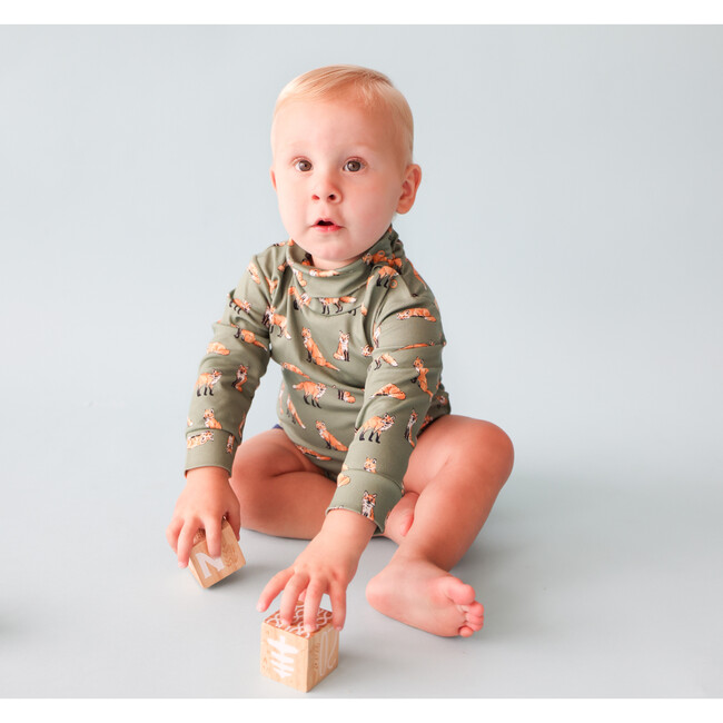 Green Fox Turtleneck Onesie