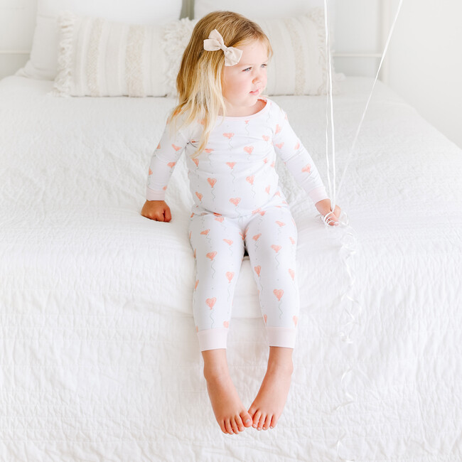 White Heart Balloon Pajama Set
