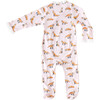 Pink Fox Ruffle Footie - Footie Pajamas - 3