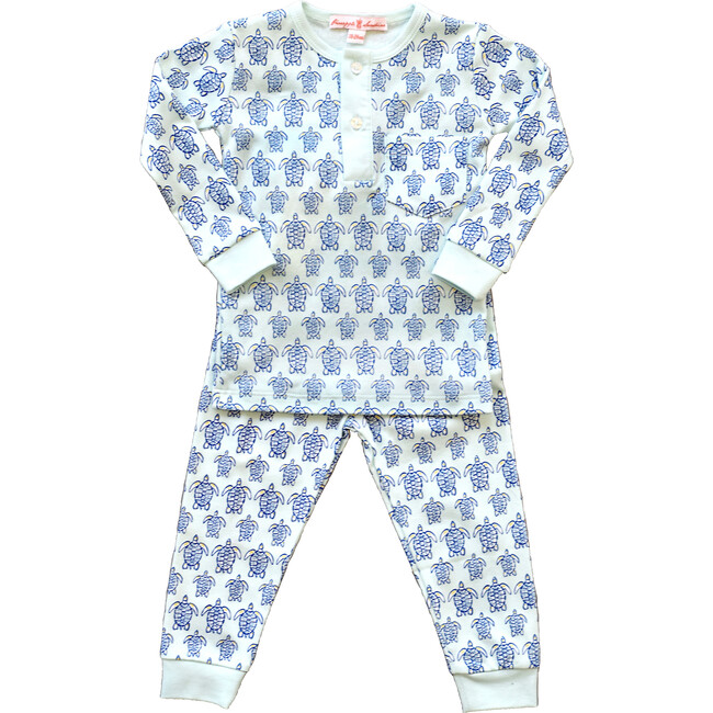 Blue Sea Turtle Pajama Set