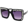 Kid's Square Crystal Sunglasses, Black - Sunglasses - 1 - thumbnail