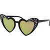 Kid's Crystal Heart Sunglasses, Black - Sunglasses - 1 - thumbnail