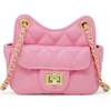 Girls Tiny Quilted Treasure Purse, Pink - Bags - 1 - thumbnail