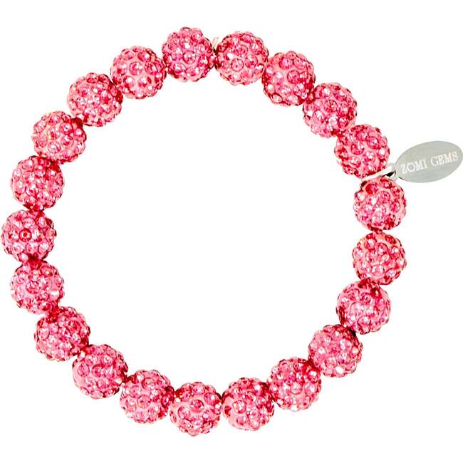 Girl's Sparkle Bow Bracelets Set, Hot Pink