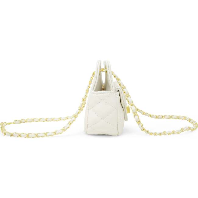 Girls Tiny Quilted Treasure Purse, White
