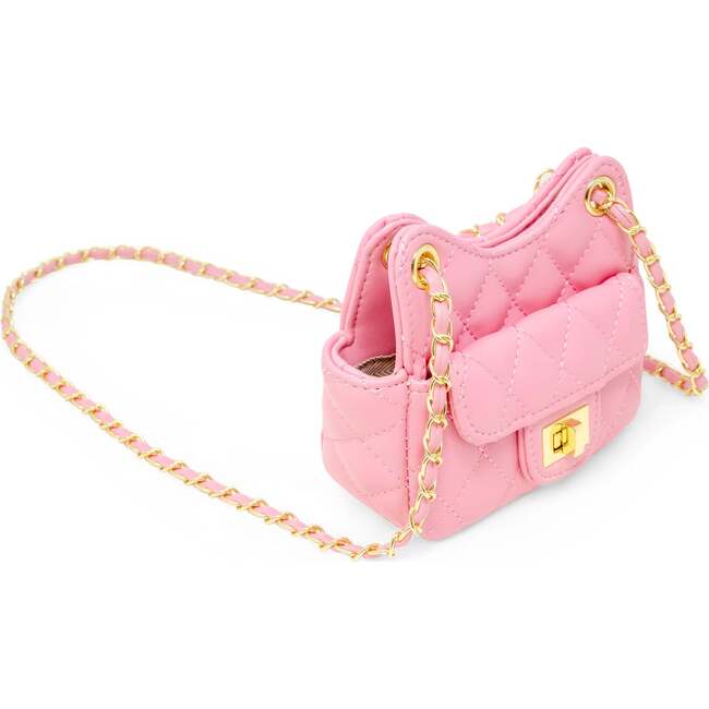 Girls Tiny Quilted Treasure Purse, Pink - Bags - 3