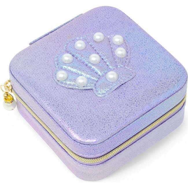 Girl's Mermaid Seashell Pearl Jewelry Box, Purple