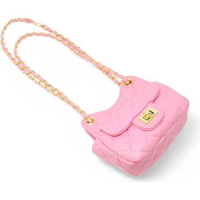 Girls Tiny Quilted Treasure Purse, Pink - Bags - 4