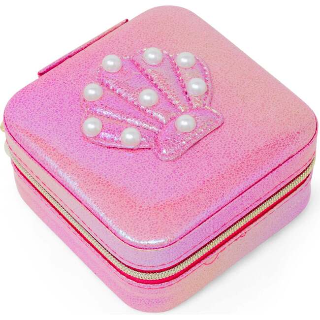 Girl's Mermaid Seashell Pearl Jewelry Box, Hot Pink