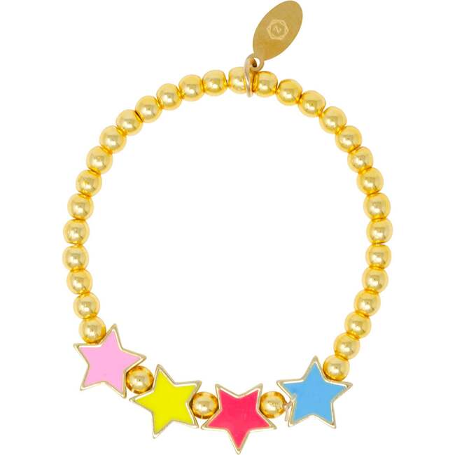 Girl's Rainbow Stars Stretchy Bead Bracelets