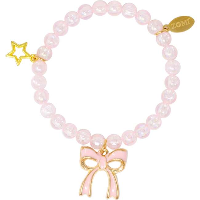 Girl's Sparkle Bow Bracelets Set, Pink - Bracelets - 3