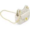 Girls Tiny Quilted Treasure Purse, White - Bags - 3