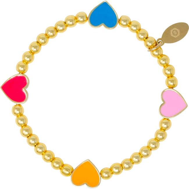 Girl's Rainbow Hearts Stretchy Bead Bracelets - Bracelets - 3