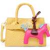 Girl's Crocodile Pony Handbag, Yellow - Bags - 1 - thumbnail