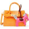 Girl's Crocodile Pony Handbag, Orange - Bags - 1 - thumbnail
