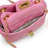 Girls Tiny Quilted Treasure Purse, Pink - Bags - 6