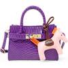 Girl's Crocodile Pony Handbag, Purple - Bags - 1 - thumbnail