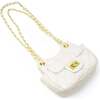 Girls Tiny Quilted Treasure Purse, White - Bags - 4