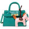 Girl's Crocodile Pony Handbag, Green - Bags - 1 - thumbnail