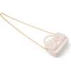 Girls Tweed Jumbo Pearl Bow Handbag, Pink - Bags - 4