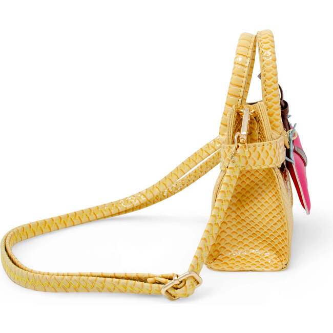 Girl's Crocodile Pony Handbag, Yellow